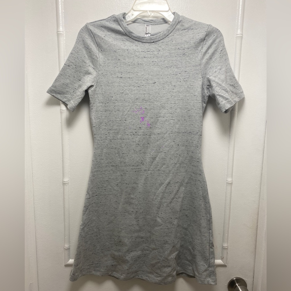 NEW AMERICAN APPAREL Grey T-Shirt Flare Dress Size M Short Sleeve
